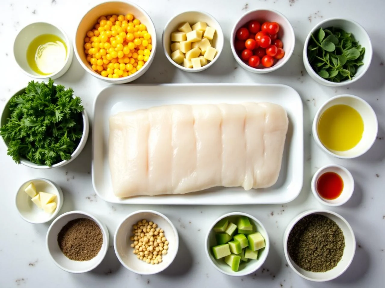 Ingredients for Pan Seared Halibut
