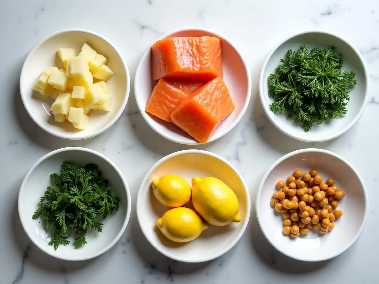 Ingredients for Pan-Seared Salmon with Lemon and Dill
