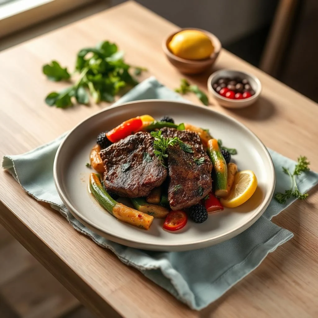 Pan Seared Steak With Vegetables
