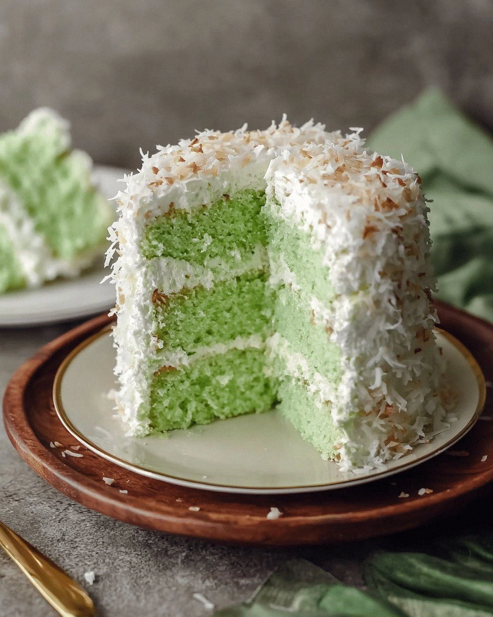 Pandan Coconut Cake