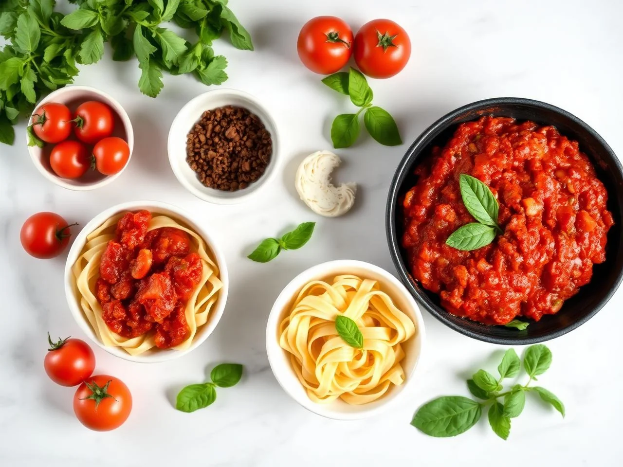 Ingredients for Pappardelle With Tomato And Meat Sauce
