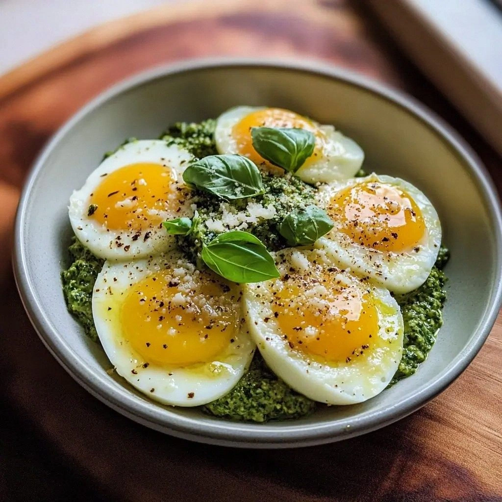 Parmesan Pesto Over Eggs Recip