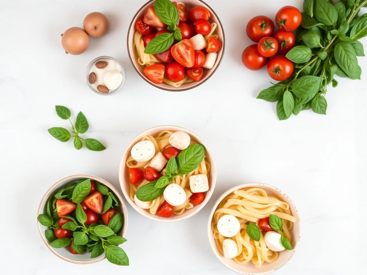 Ingredients for Pasta Caprese Salad