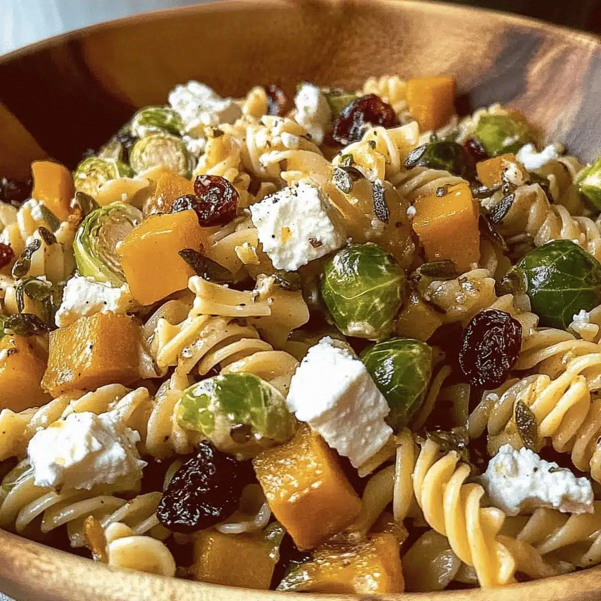 Pasta Salad with Butternut Squash and Brussels for Fall Bliss