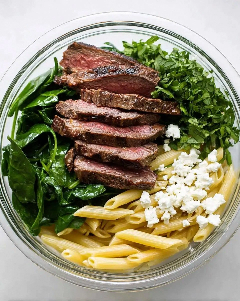 Pasta with Steak and Spinach R