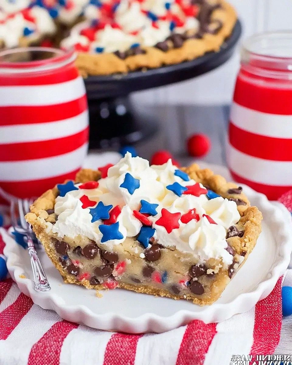 Patriotic Chocolate Chip Cookie Pie: A Festive Delight!