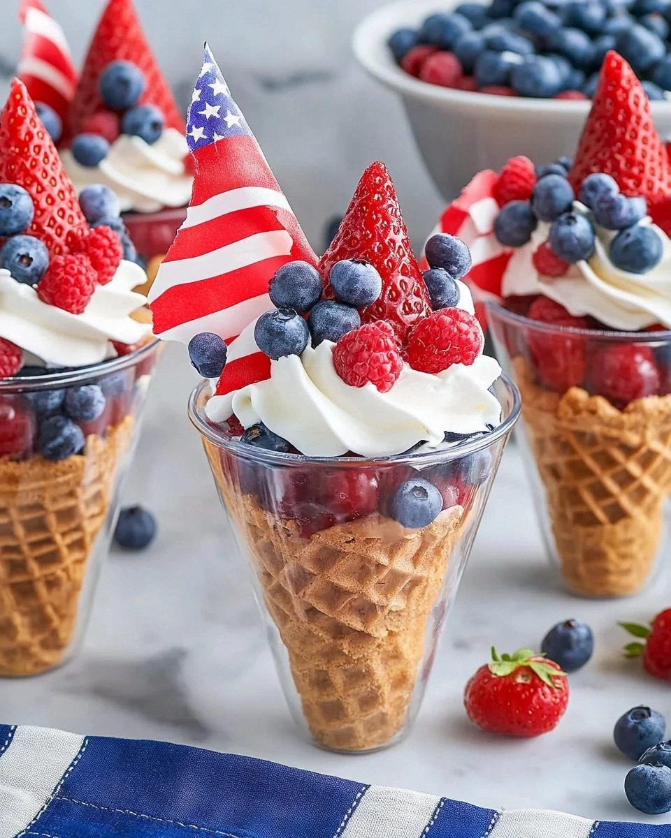 Patriotic Fruit Cones
