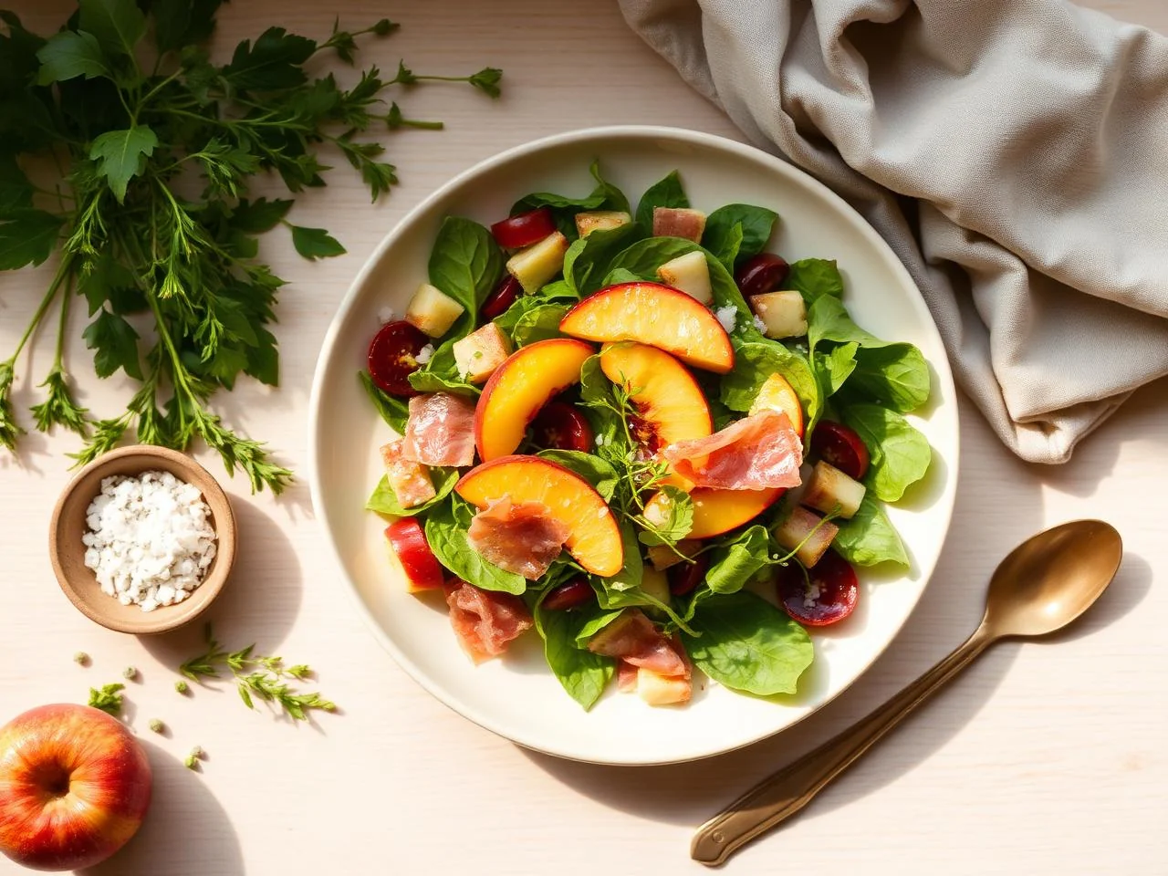 Peach And Prosciutto Salad