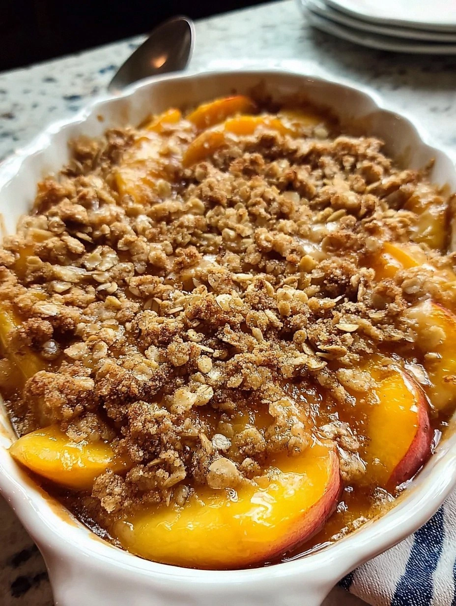 Peach Crisp with Fresh Peaches