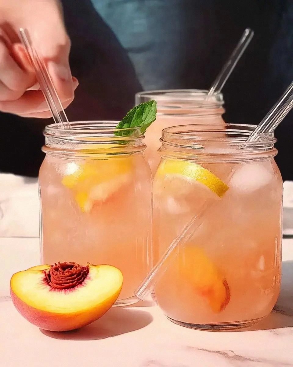 Peach Lemonade Recipe is a refreshing summer drink!