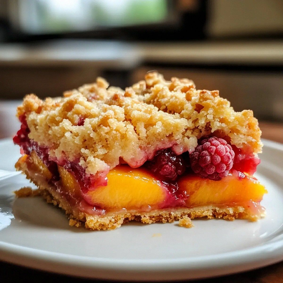 Peach & Raspberry Crumble Bars: A Summer Fruit Delight