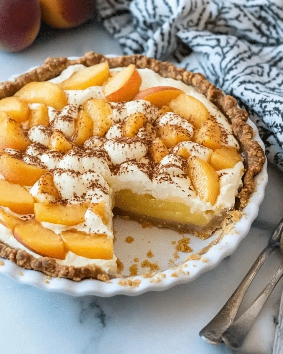 Peaches and Cream Pie with Mas