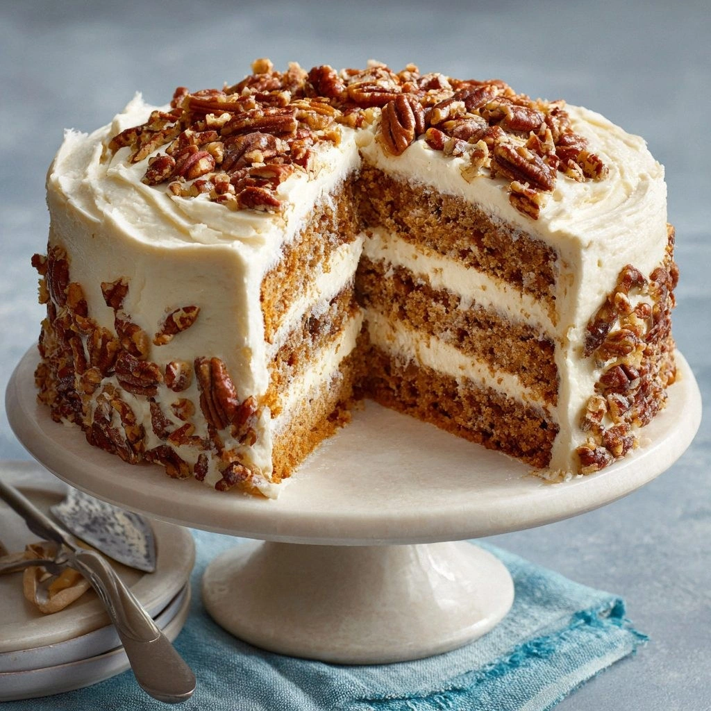 Pecan Layer Cake with Vanilla 