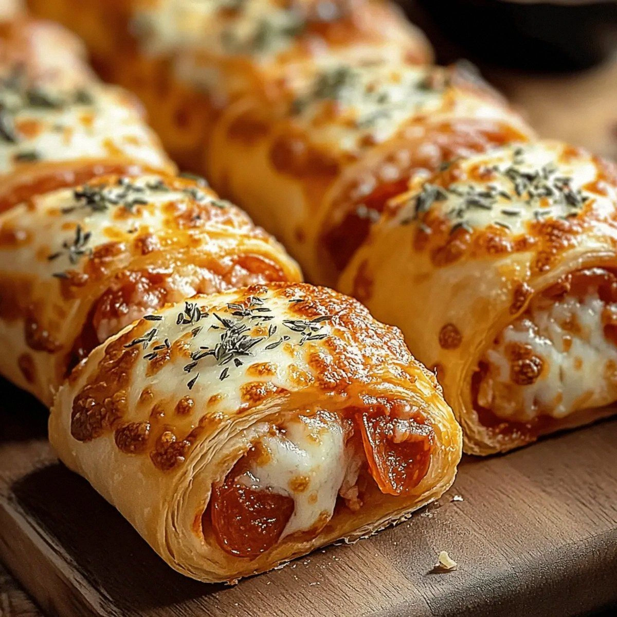 Pepperoni Pizza Rolls with Mozzarella and Herbs for Family Fun
