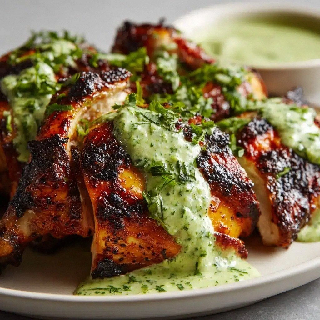 Peruvian Chicken with Green Sa