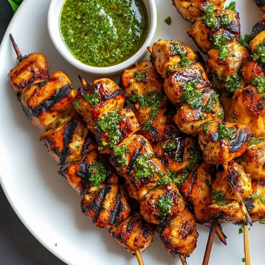 Peruvian Grilled Chicken Skewe