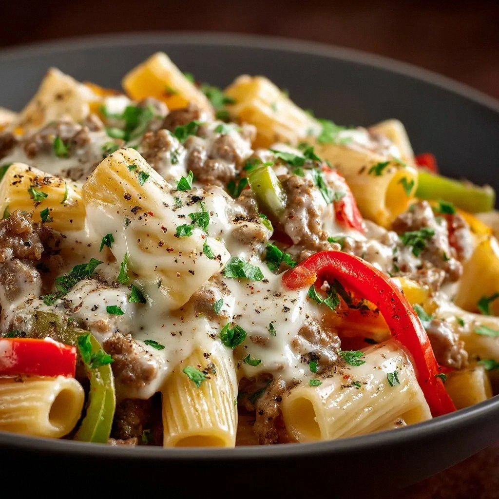 Philly Cheese Steak Pasta: The