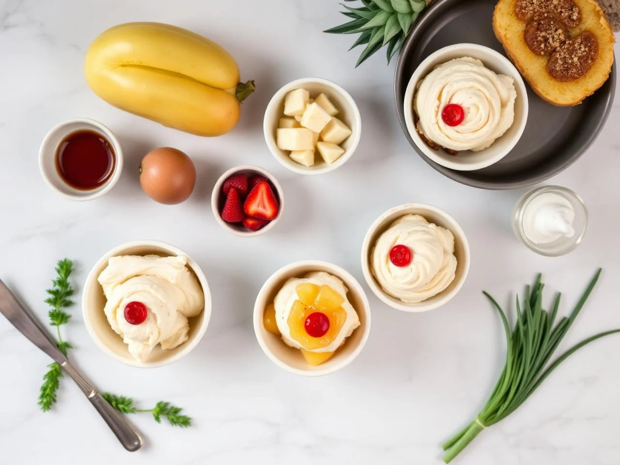 Ingredients for Pineapple Upside Down Ice Cream