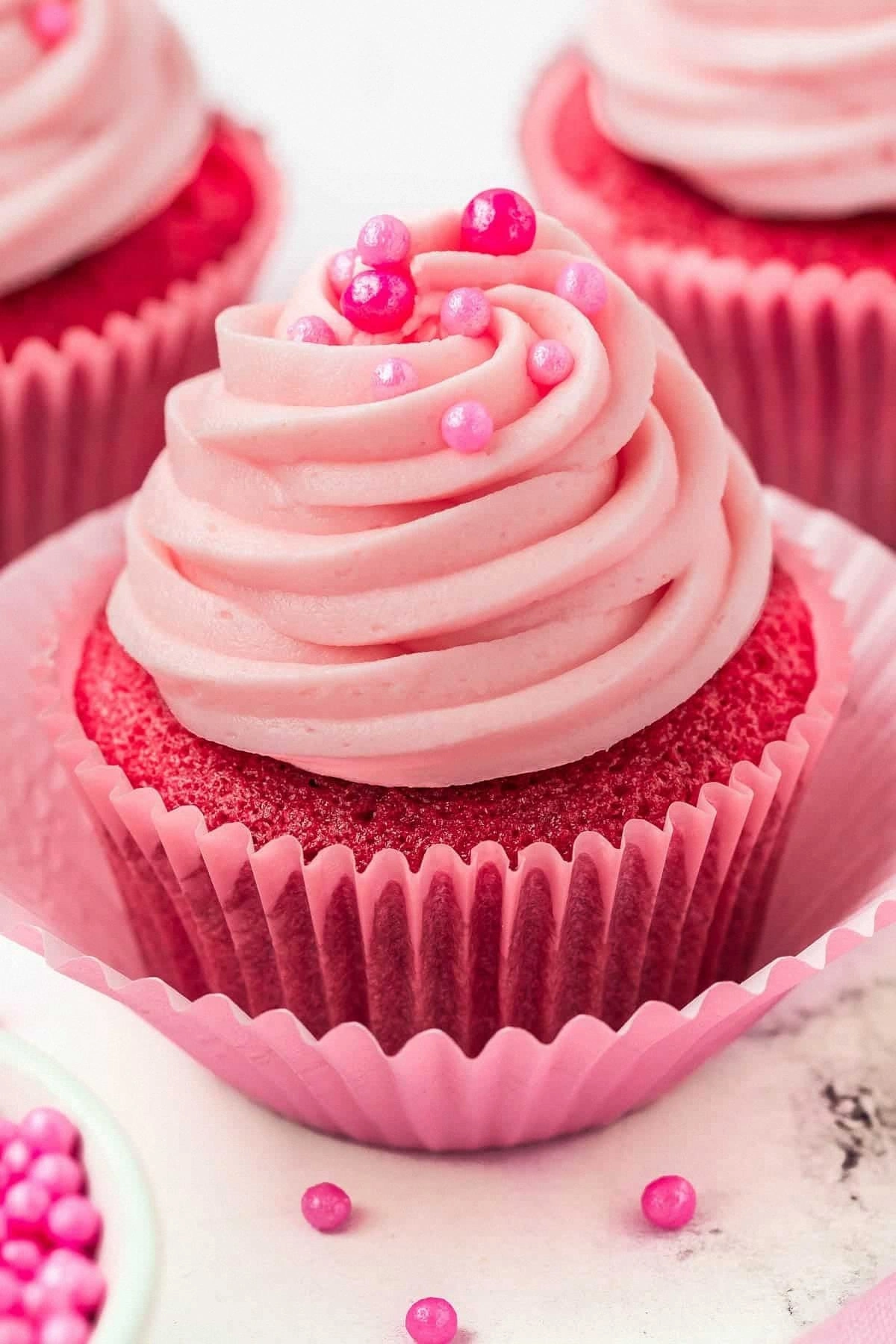 Pink Cupcakes with Cream Chees