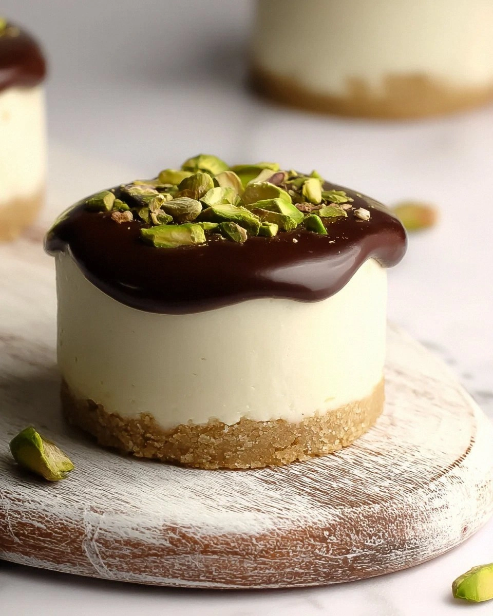 Pistachio and Coffee Mini Cheesecakes
