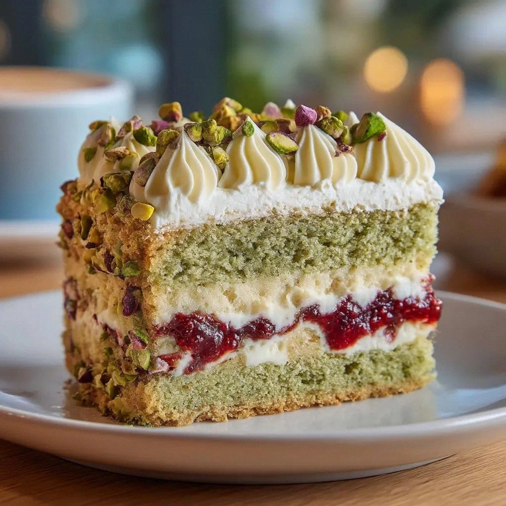Pistachio Raspberry Cake: A Sh