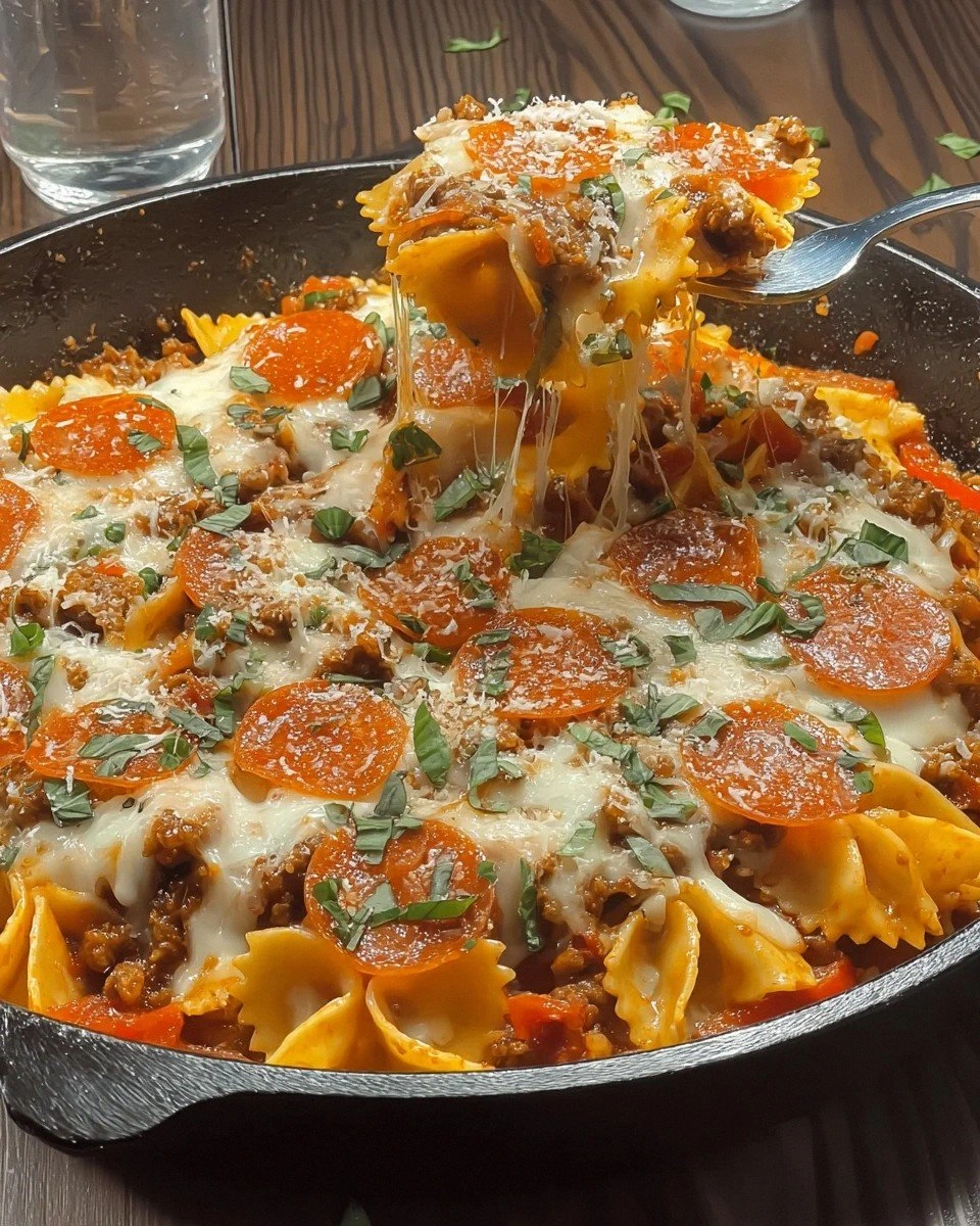 Pizza Lasagna Skillet Bake