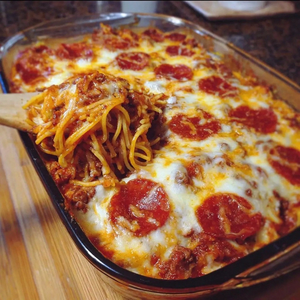 Pizza Spaghetti Casserole Reci