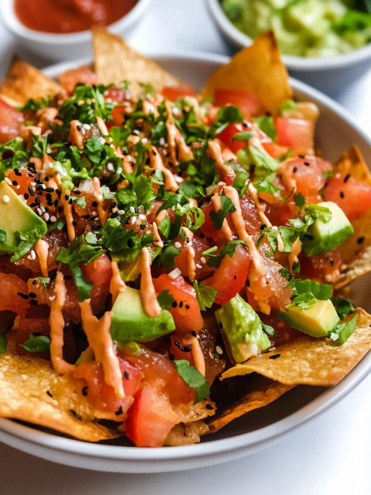 Poke Nachos with Spicy Tuna: A