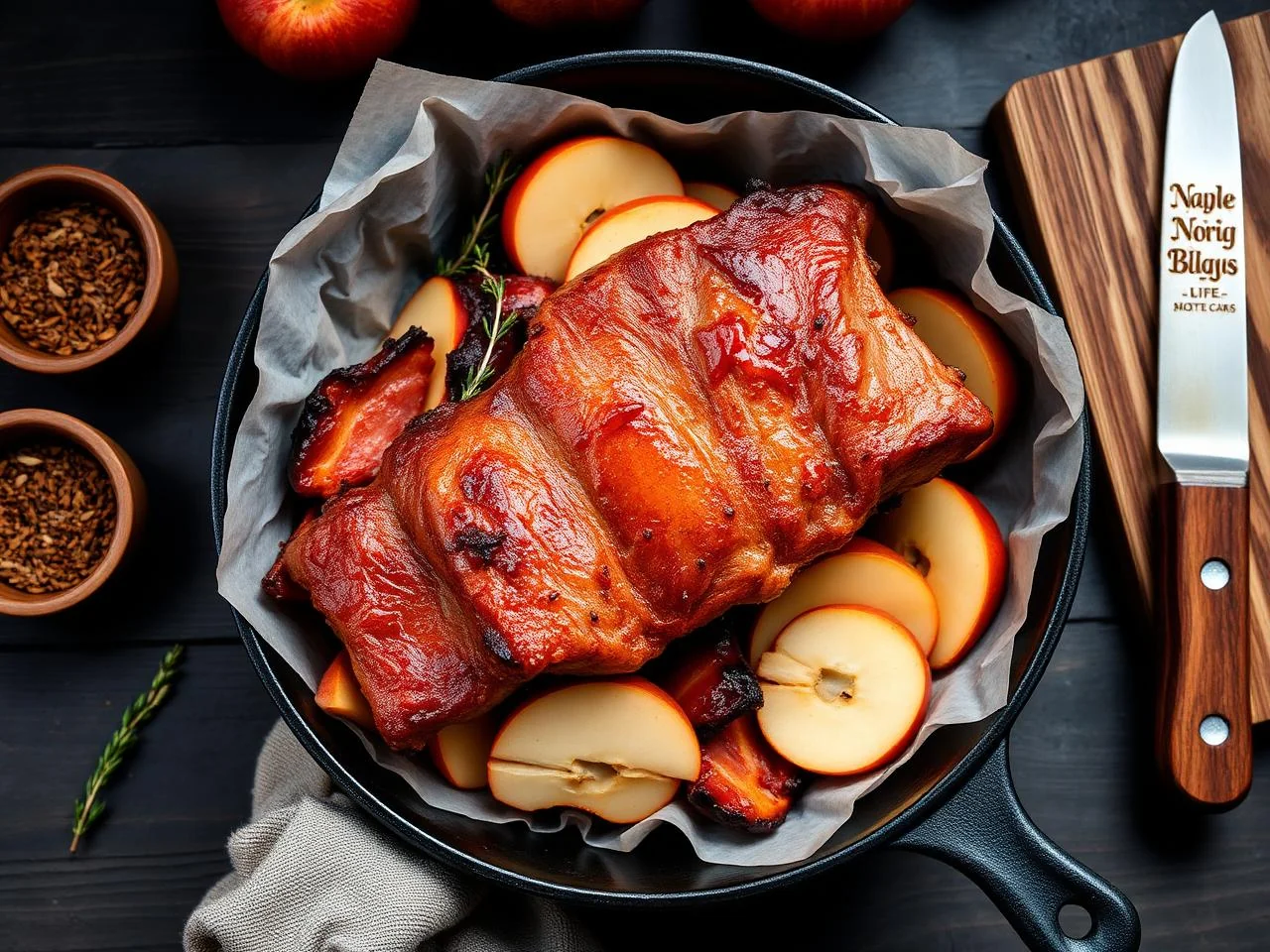 Pork And Bacon Skillet With Apples