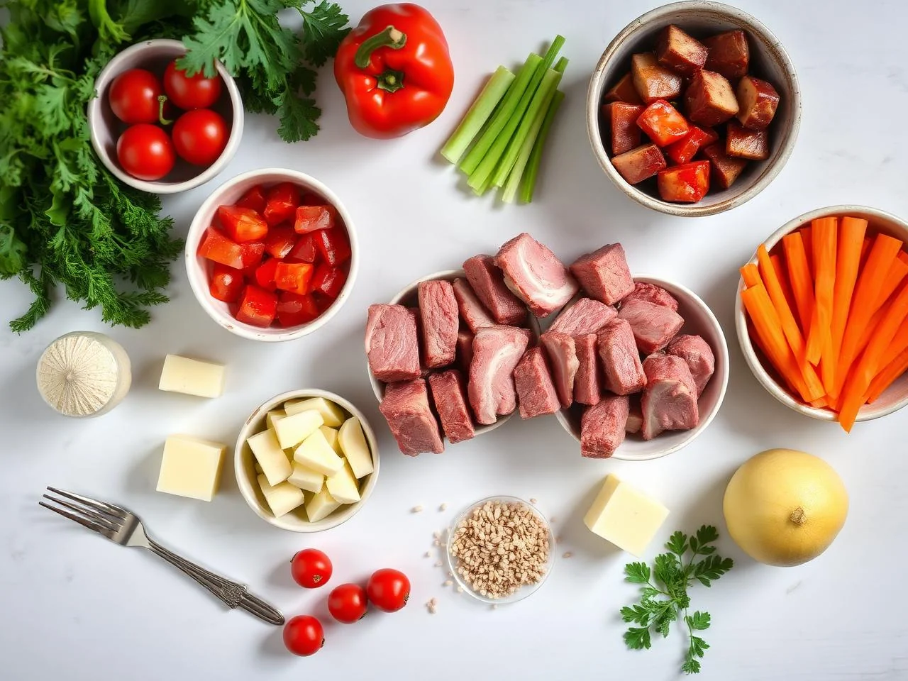 Ingredients for Pork And Vegetable Kabobs