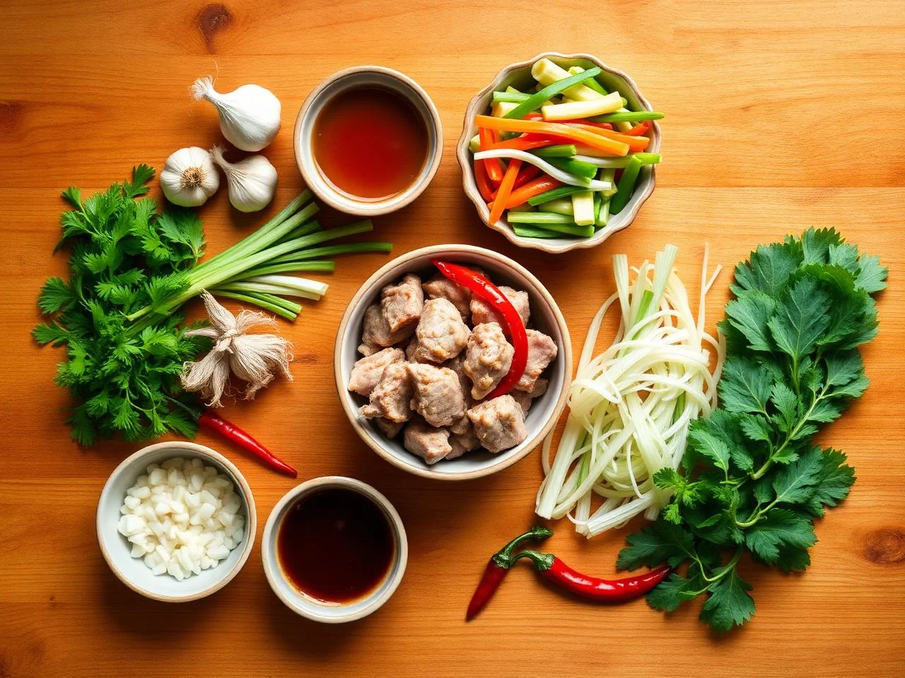 Ingredients for Pork And Vegetable Stir Fry