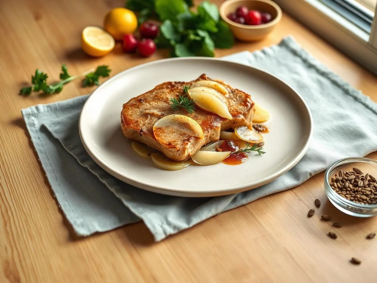 Pork Chops With Apple And Onions
