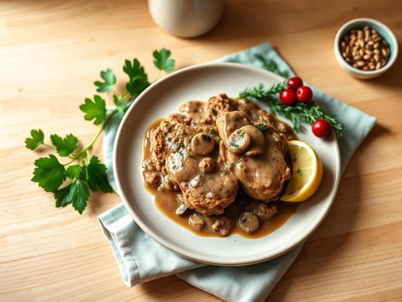 Pork Chops With Mushroom Gravy