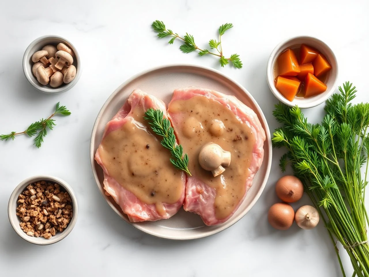 Ingredients for Pork Chops With Mushroom Gravy