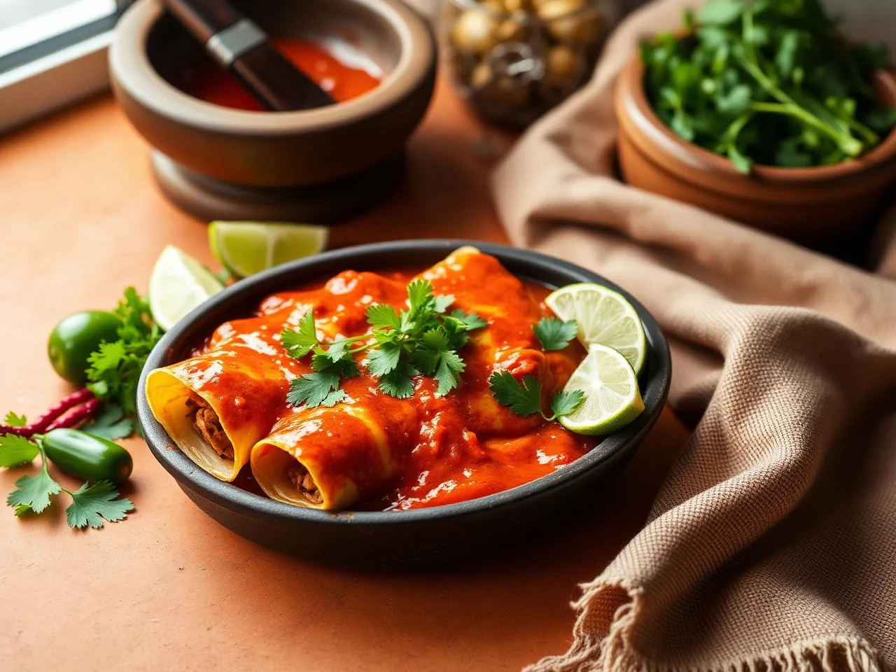 Pork Enchiladas In Red Sauce