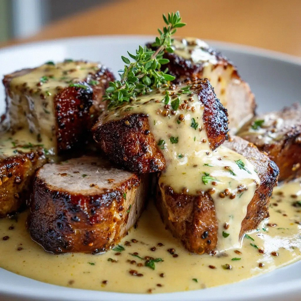 Pork Tenderloin with Dijon Sau