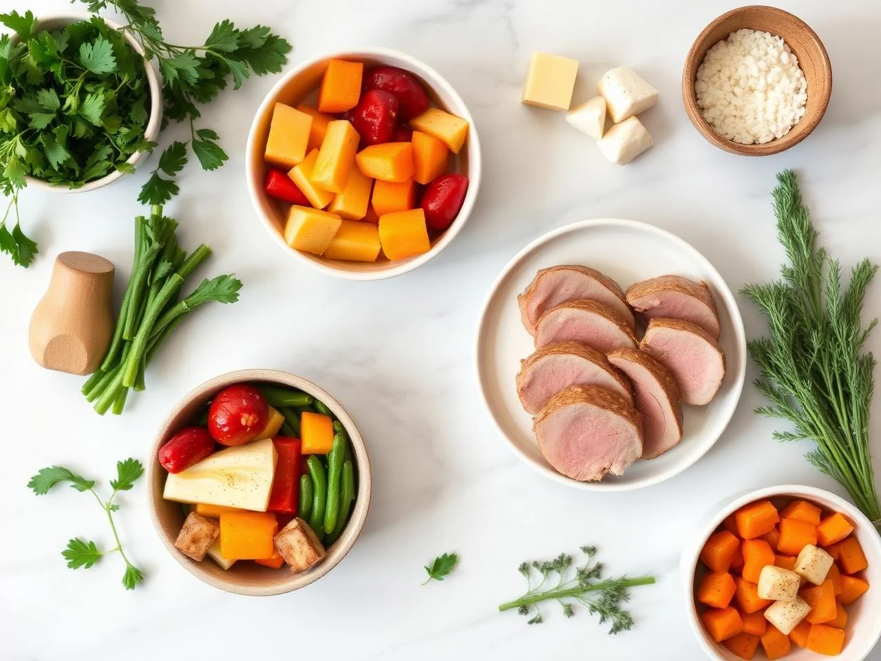 Ingredients for Pork Tenderloin With Roasted Vegetables