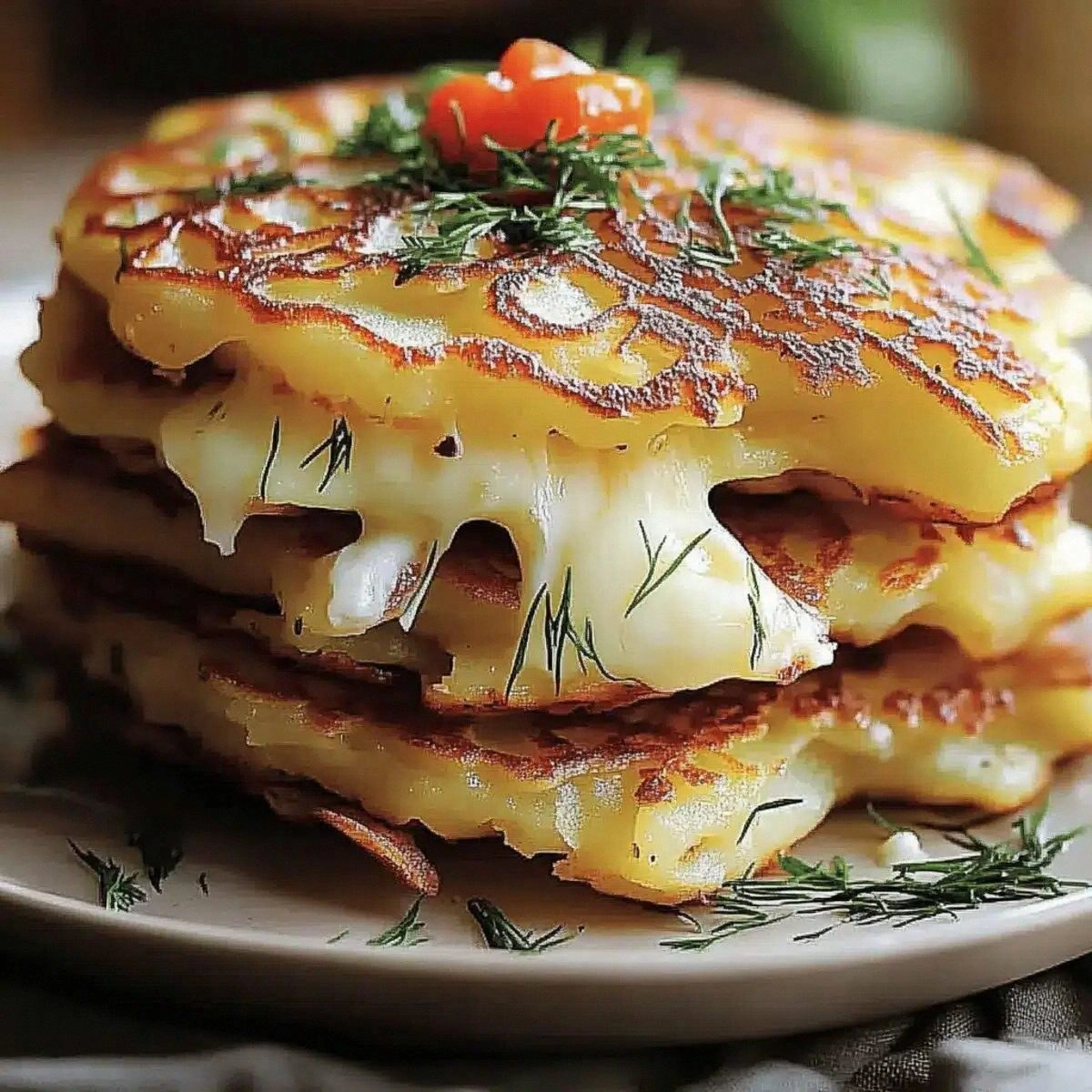 Potato and Onion Cheese Pancakes for Comfort Food Lovers