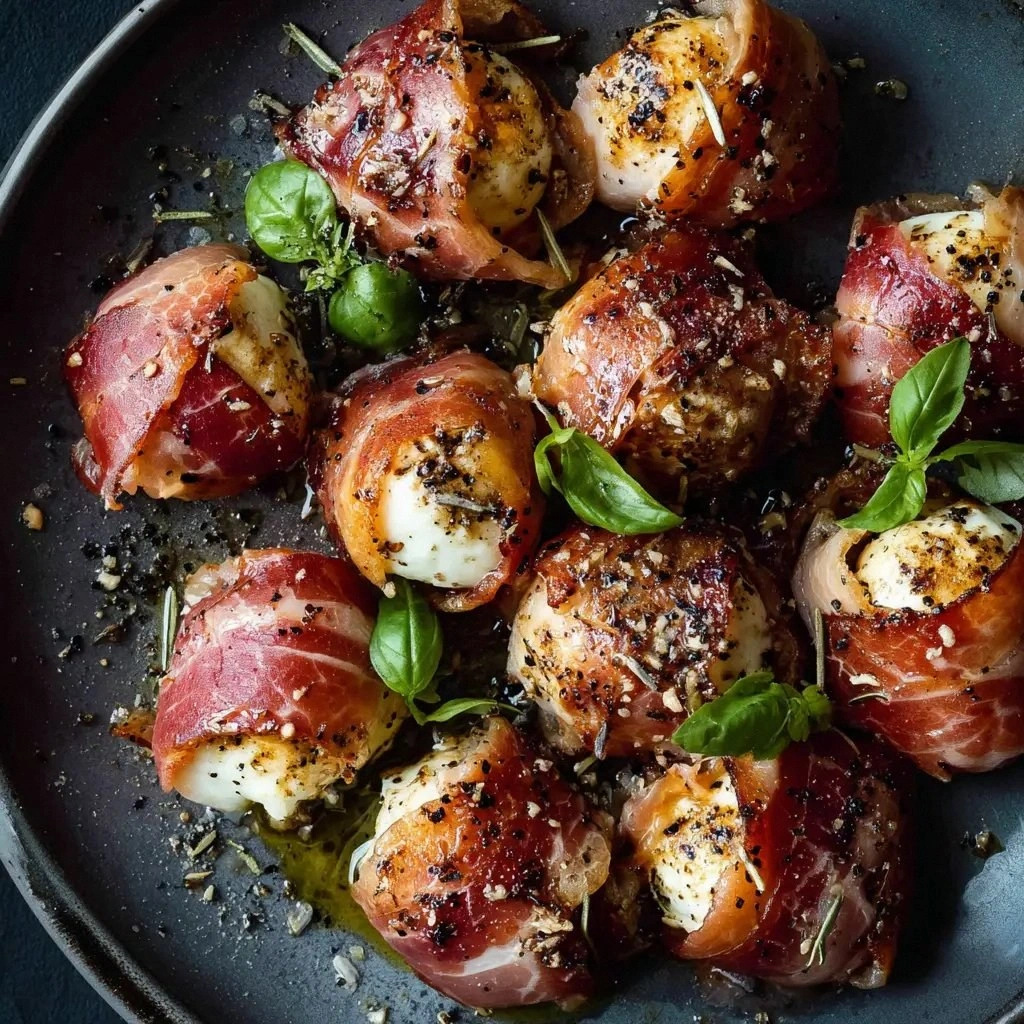 Prosciutto Wrapped Mozzarella: