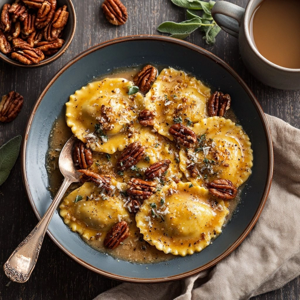 Pumpkin Ravioli with Brown But