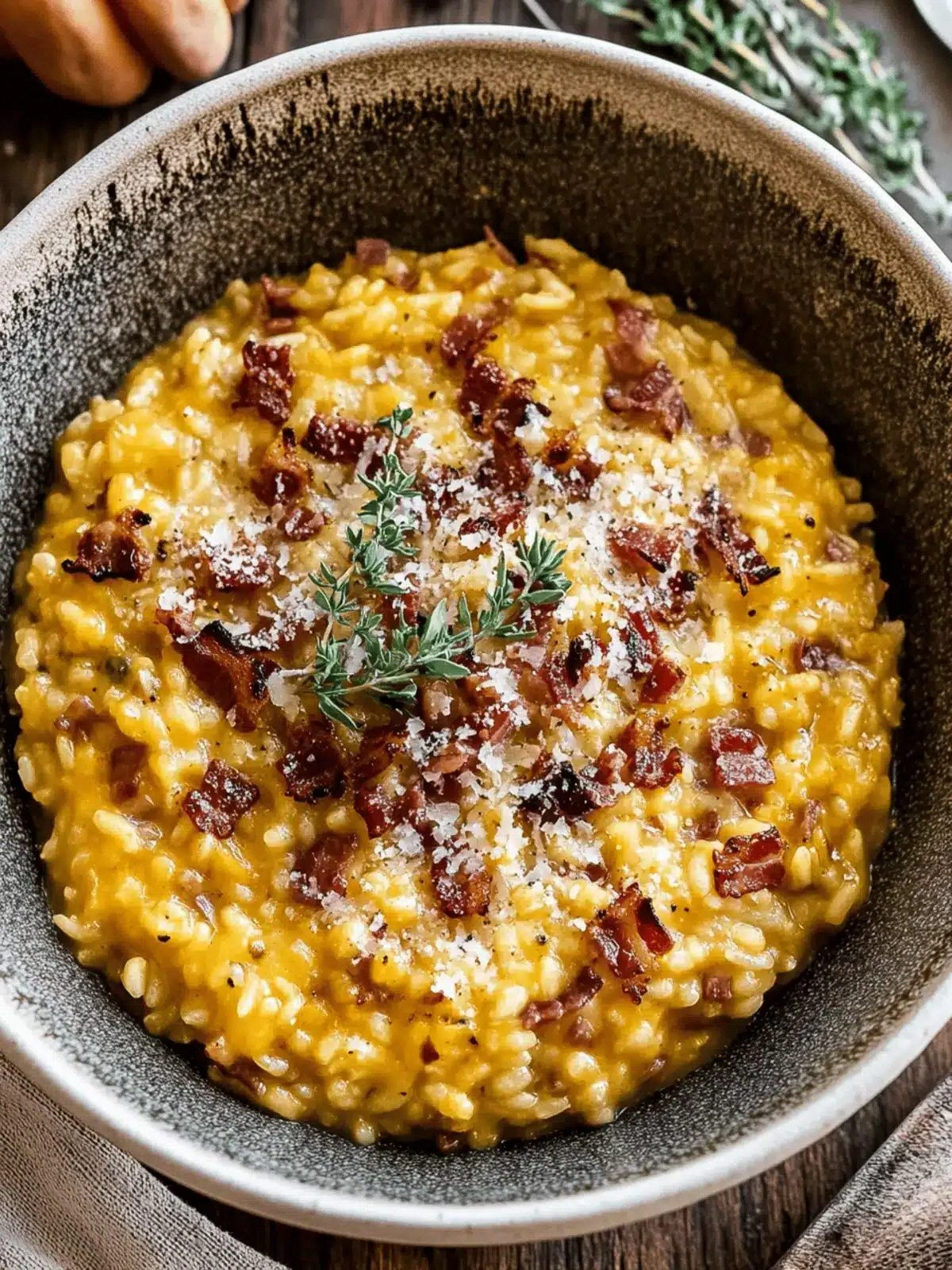 Pumpkin Risotto with Bacon & P