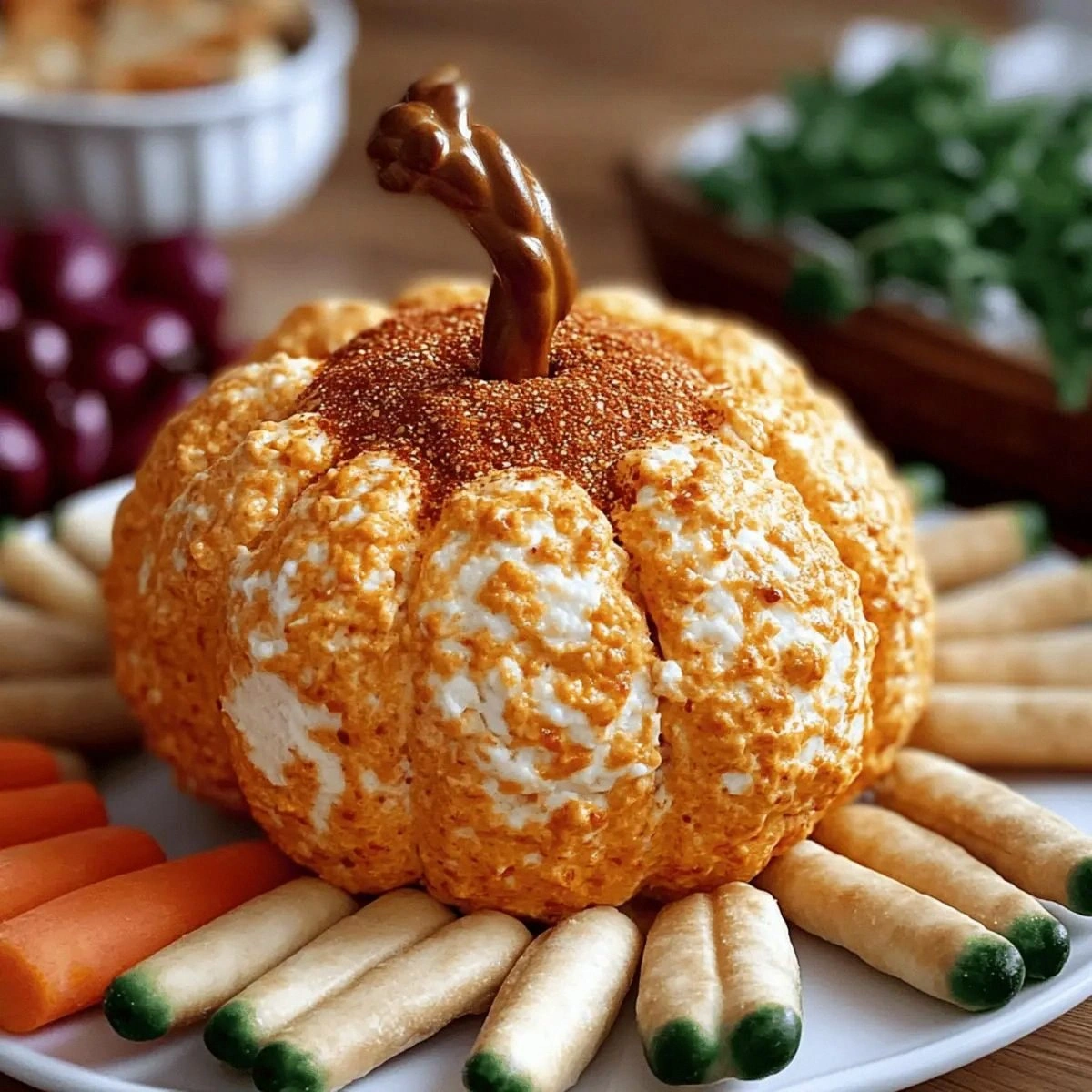 Pumpkin-Shaped Cheese Ball: A Festive Treat to Impress Guests