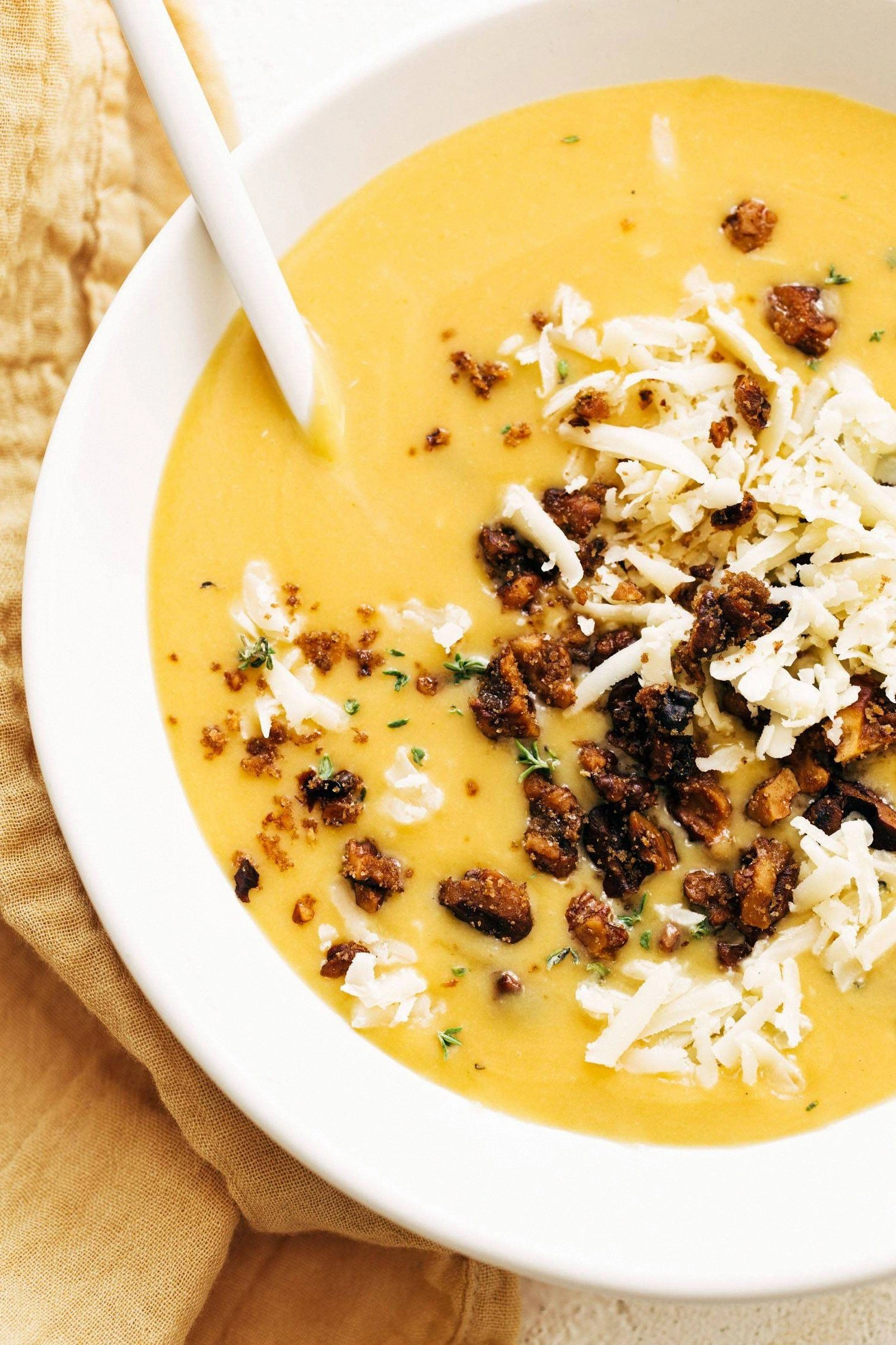 Pumpkin Soup with Walnut Crisp