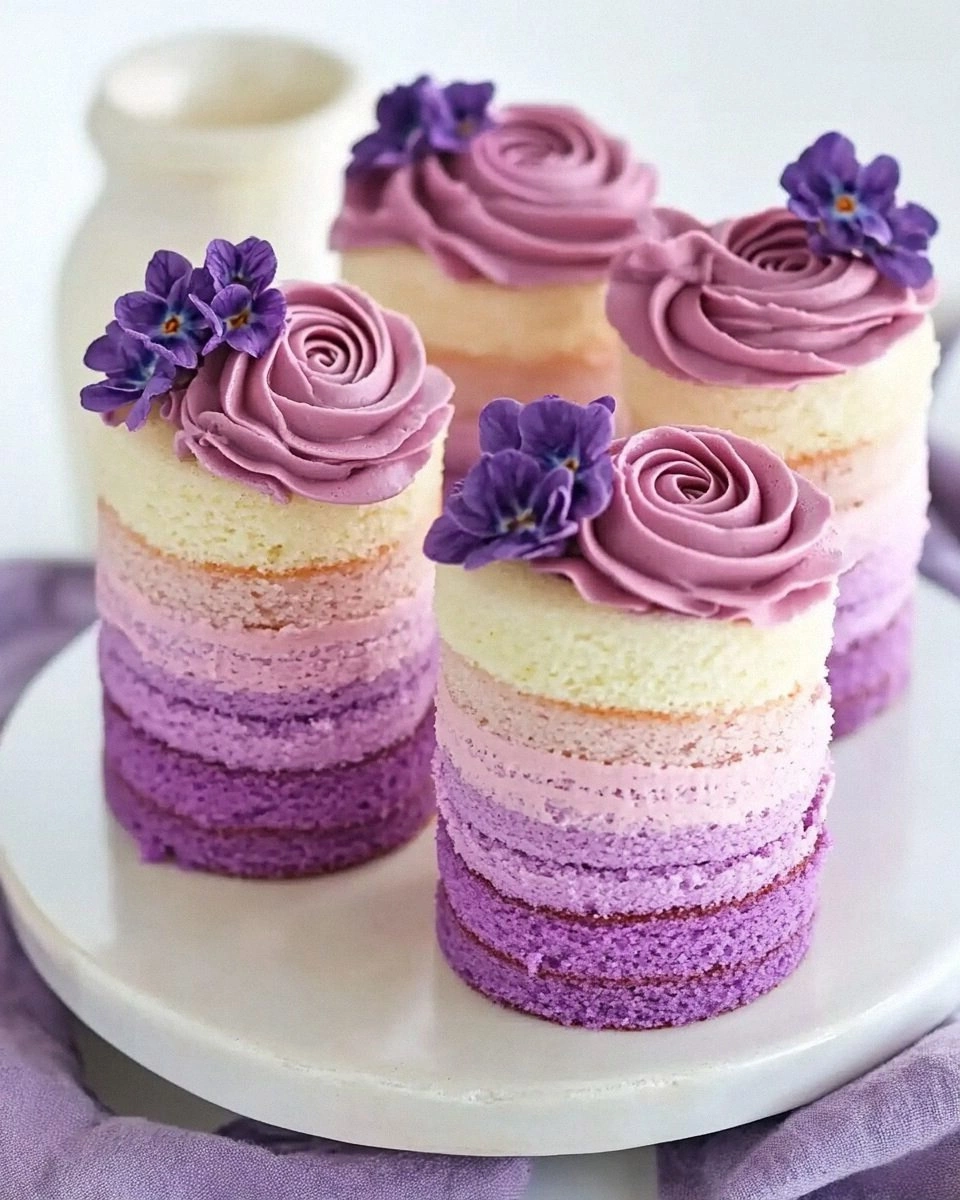 Purple Ombre Mini Cakes