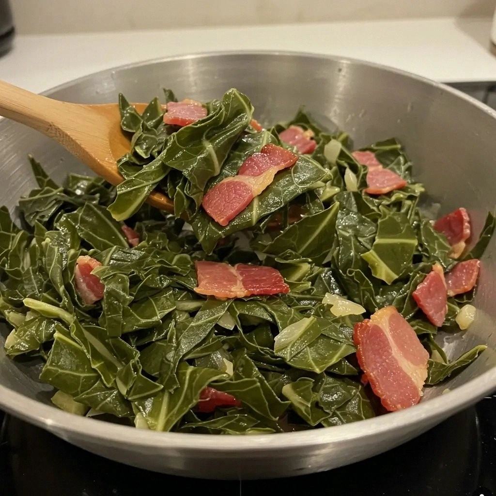 Quick Collard Greens with Turk