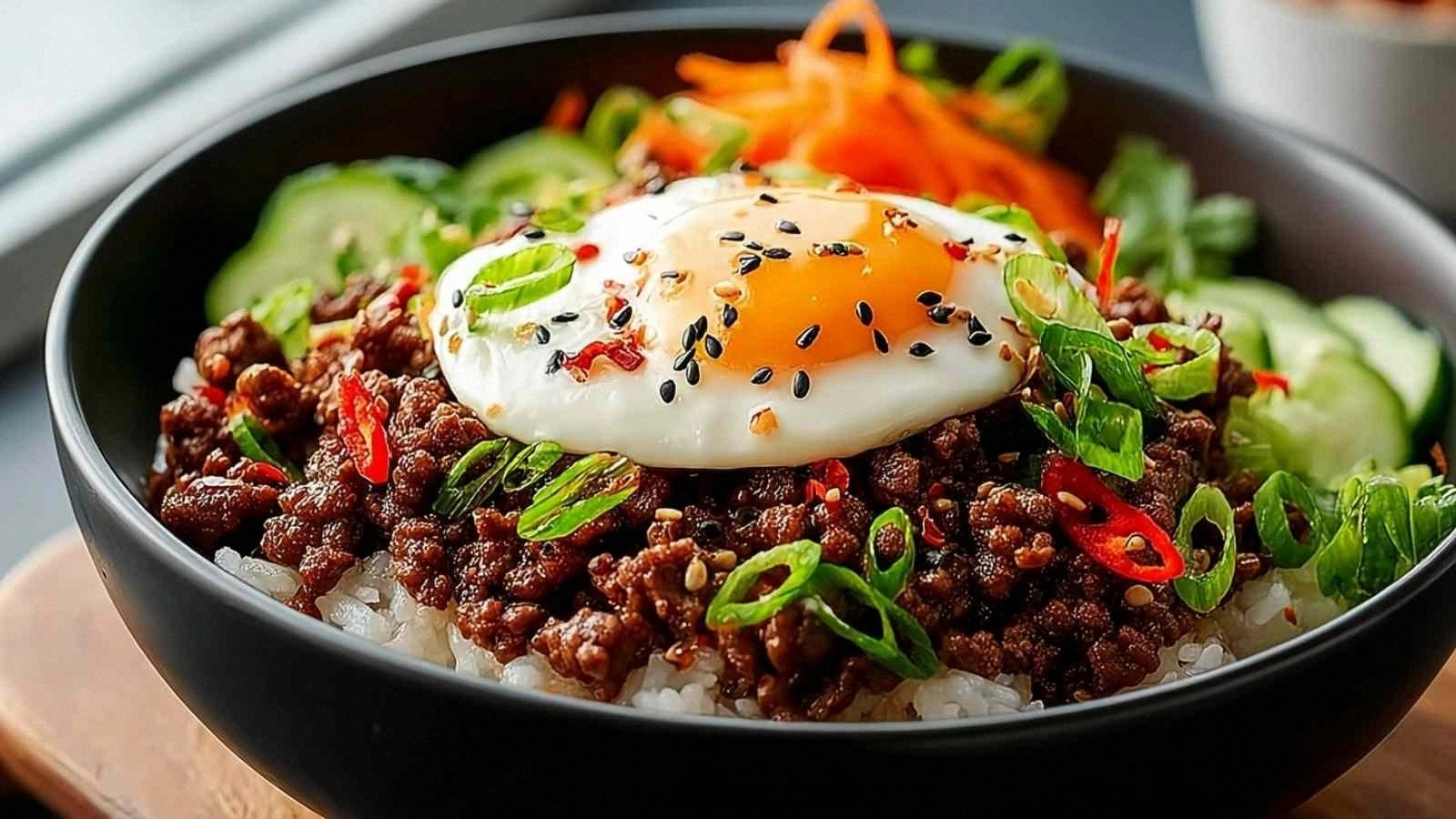 Quick Korean Ground Beef Bowl