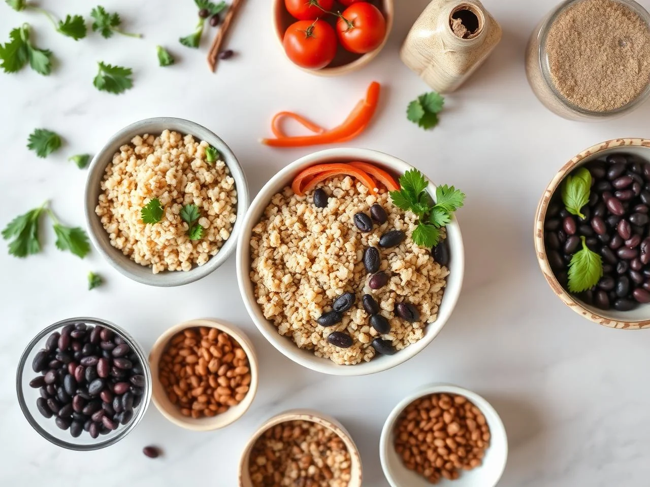 Ingredients for Quinoa And Black Bean Bowl