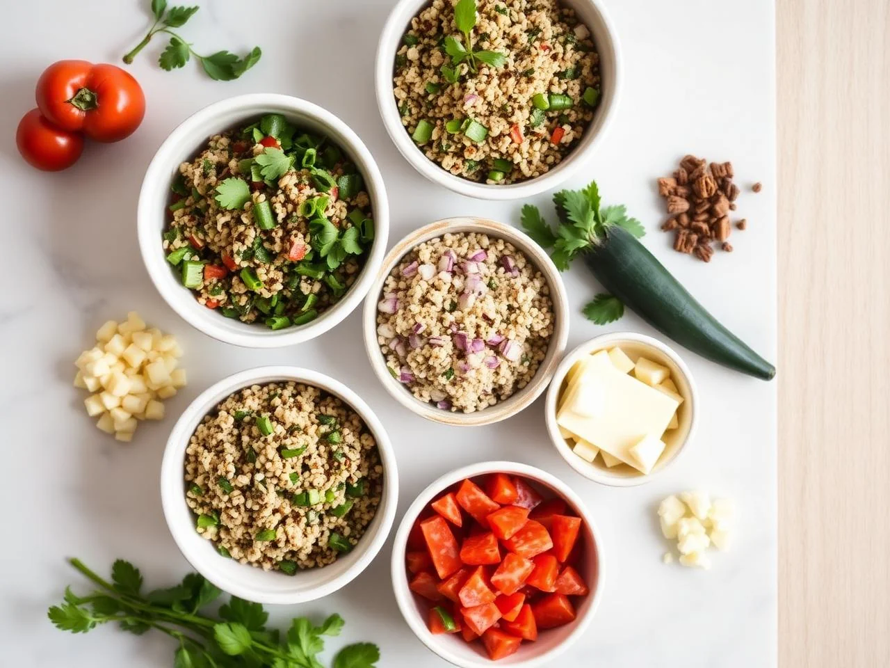 Ingredients for Quinoa Tabbouleh