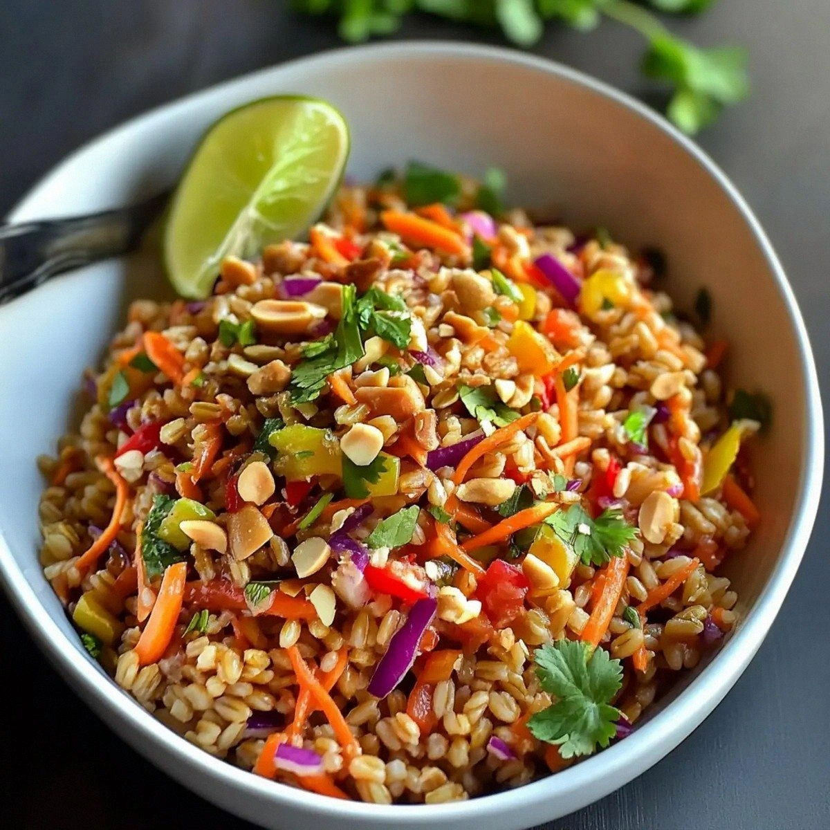 Rainbow Thai Farro Salad: A Colorful, Nutritious Delight