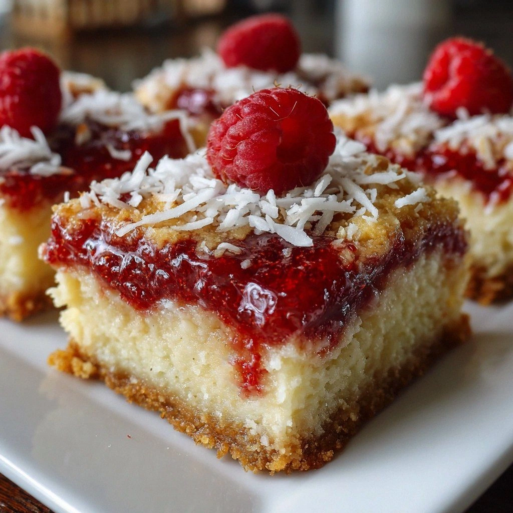 Raspberry Coconut Bars with Al